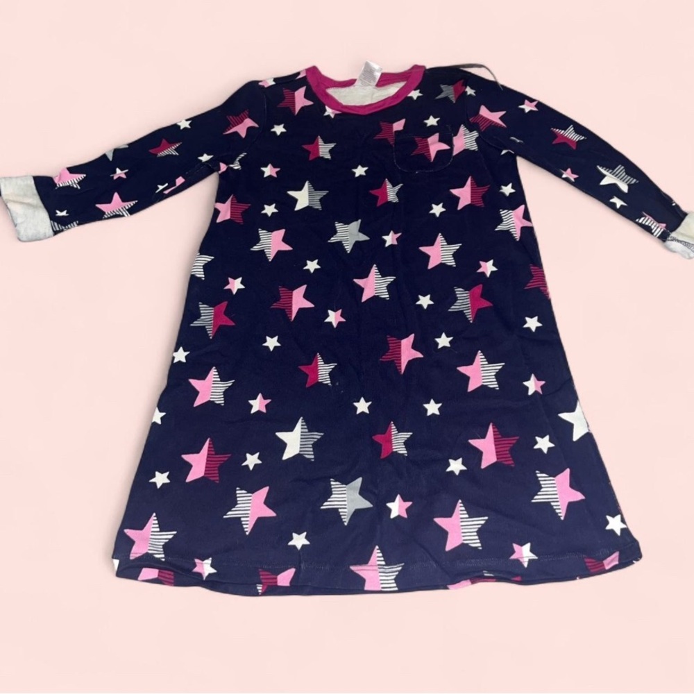 Gymboree Starry Nightgown - Pink and Gray Stars